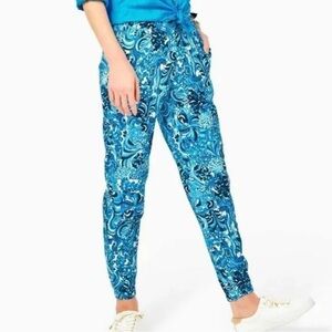 Lilly Pulitzer 29" Rici Stretch Jogger Pants Resort White Mermazing